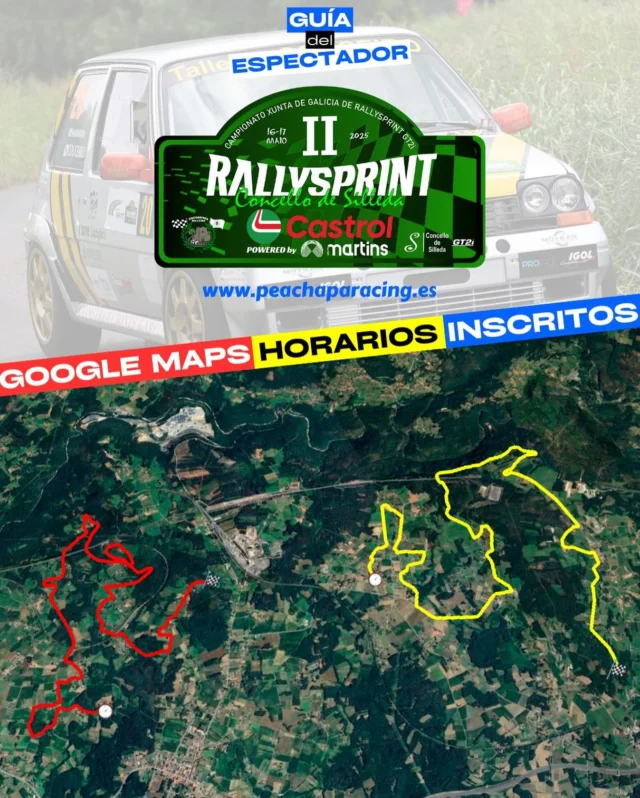 📲🚗 𝐆𝐮𝐢𝐚 𝐞𝐬𝐩𝐞𝐜𝐭𝐚𝐝𝐨𝐫 𝐑𝐚𝐥𝐥𝐲𝐬𝐩𝐫𝐢𝐧𝐭 𝐝𝐞 𝐒𝐢𝐥𝐥𝐞𝐝𝐚

Vuelve el Campeonato Gallego de Rallysprint, un certamen cada vez más en auge, en el que en esta ocasión se ha superado el límite de inscritos, quedando varios equipos en lista de reserva.

La Escudería Silleda presenta una prueba muy compacta, con más kilómetros cronometrados que de enlace, y con bastantes novedades en los tramos.

Como siempre, toda la información (horarios, mapas, lista de inscritos, etc.) la podéis consultar en nuestra web 👉 www.peachaparacing.es