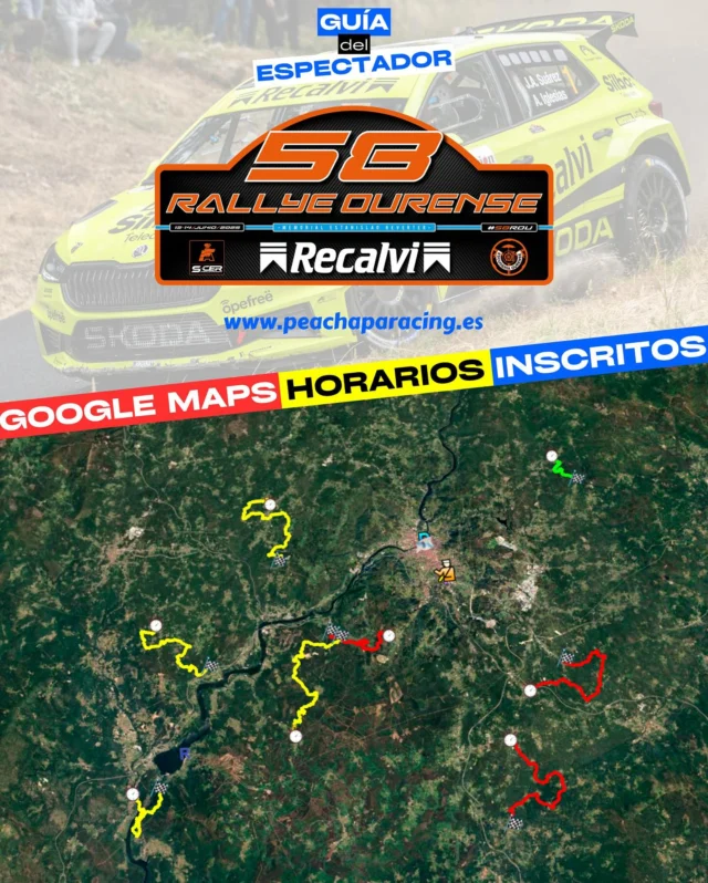 ¡𝐄𝐥 𝐒𝐂𝐄𝐑 𝐞𝐬𝐭𝐚́ 𝐝𝐞 𝐯𝐮𝐞𝐥𝐭𝐚! 🏁🔥

Tras más de dos meses de descanso, el Supercampeonato de España de Rallyes regresará la próxima semana con fuerza. La cita será en Galicia, con la primera de las dos pruebas que se disputarán en nuestra comunidad: el Rallye de Ourense.

Una prueba que llega cargada de novedades: nuevos tramos, una etapa nocturna el viernes y una lista de inscritos (que se publicará este próximo viernes 6 de junio) con más de 10 vehículos de la categoría Rally2 🚗

Como siempre hemos elaborado una guía del espectador donde intentamos aglutinar todo lo necesario para que podáis seguir esta prueba de la forma más sencilla: horarios, mapas de los tramos en Google Earth y Maps, onboards de los tramos, enlaces de interés, etc.

📲 La podéis consultar en nuestra página web: www.peachaparacing.es