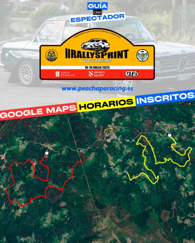 Tras dos meses de parón, el Campeonato Gallego de Rallysprint está de vuelta 🔙

Esta vez en la localidad ourensana de Ramirás, que acoge la segunda edición de su rallysprint. Se repiten los tramos de la pasada temporada y la lista de inscritos promete un buen espectáculo: un total de 90 equipos participarán en esta tercera cita del certamen autonómico 💥

Como siempre, toda la información en nuestra guía del espectador 👉 www.peachaparacing.es